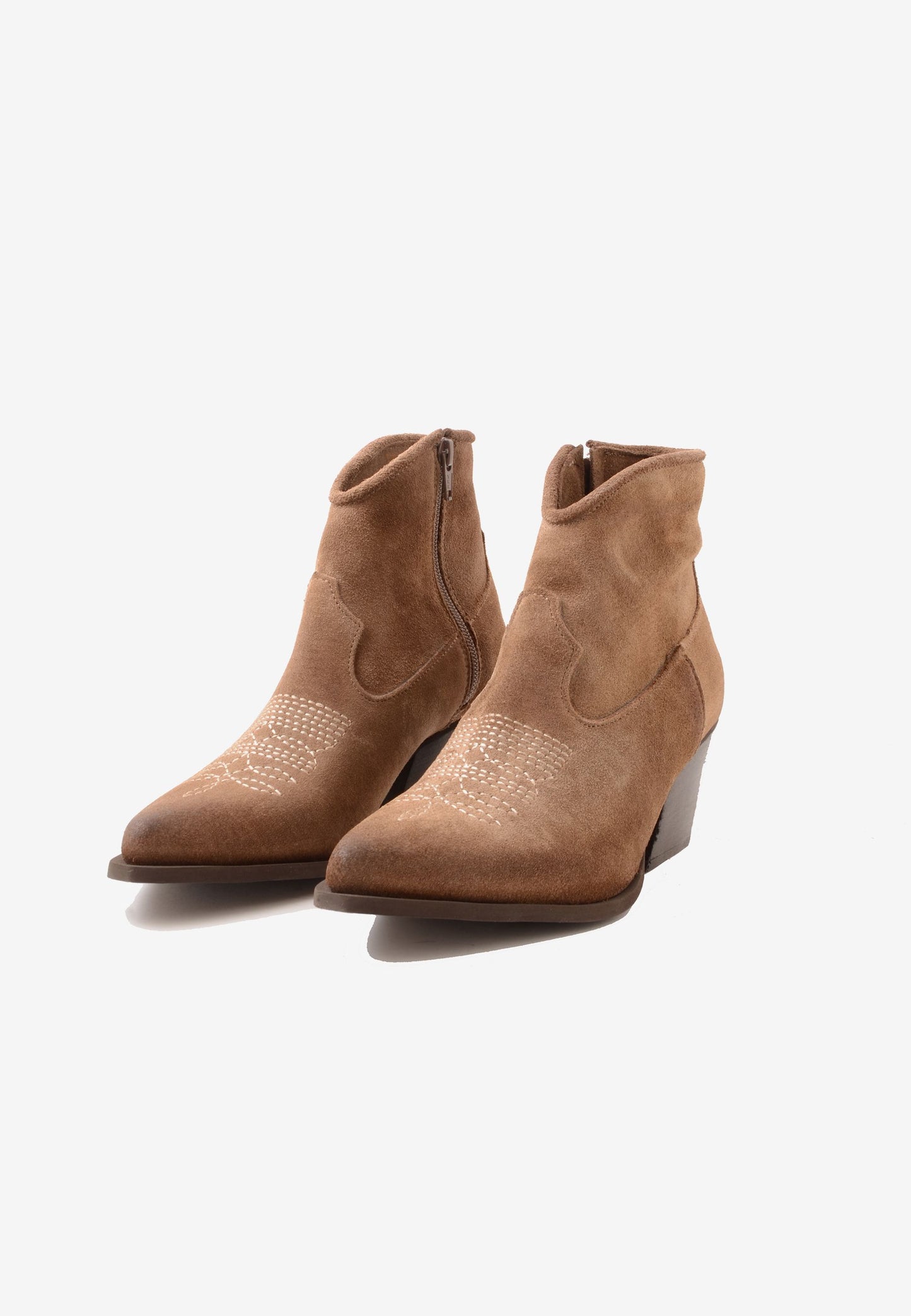 DIVINE FOLLIE - Stivaletto Ricamo Camoscio Taupe