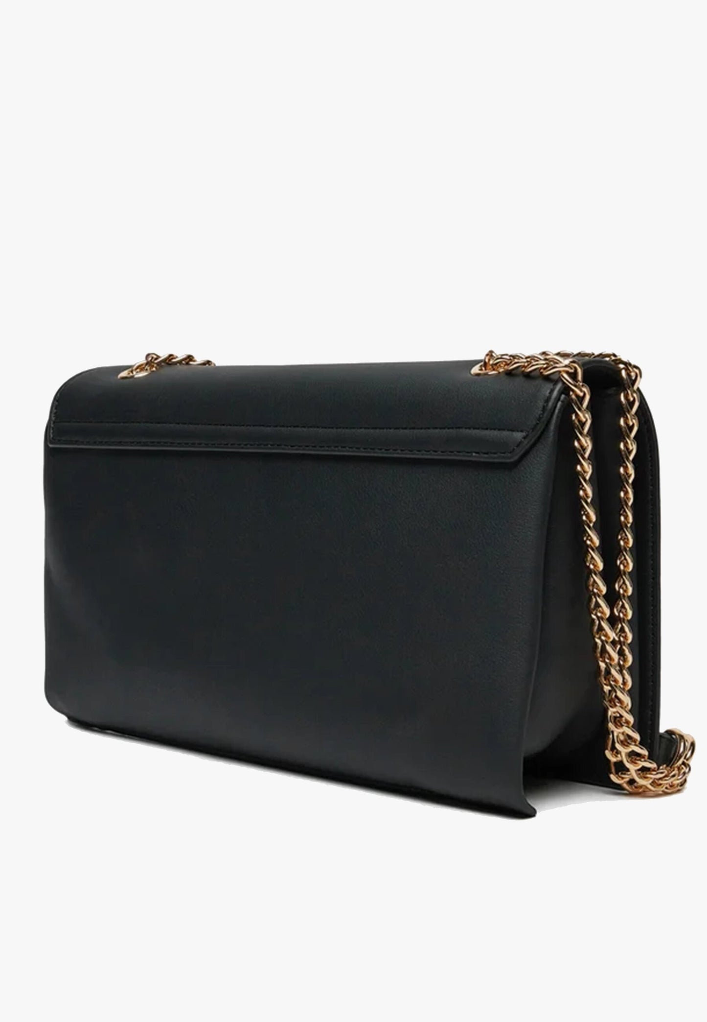 LOVE MOSCHINO - Borsa A Spalla Lettering Soft Touch Nero Oro