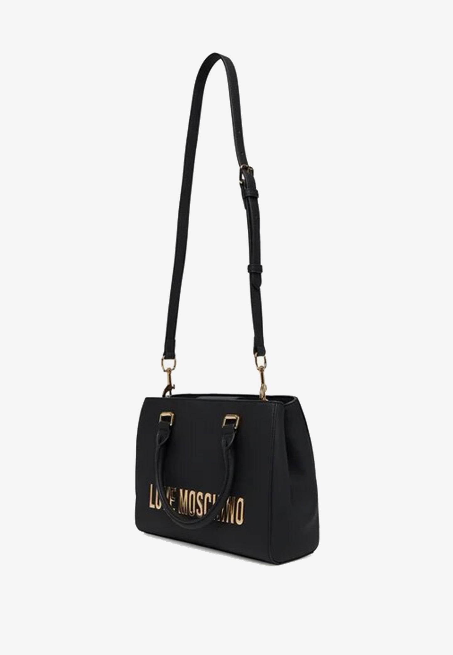 LOVE MOSCHINO - Borsa A Mano Lettering Soft Touch Nero