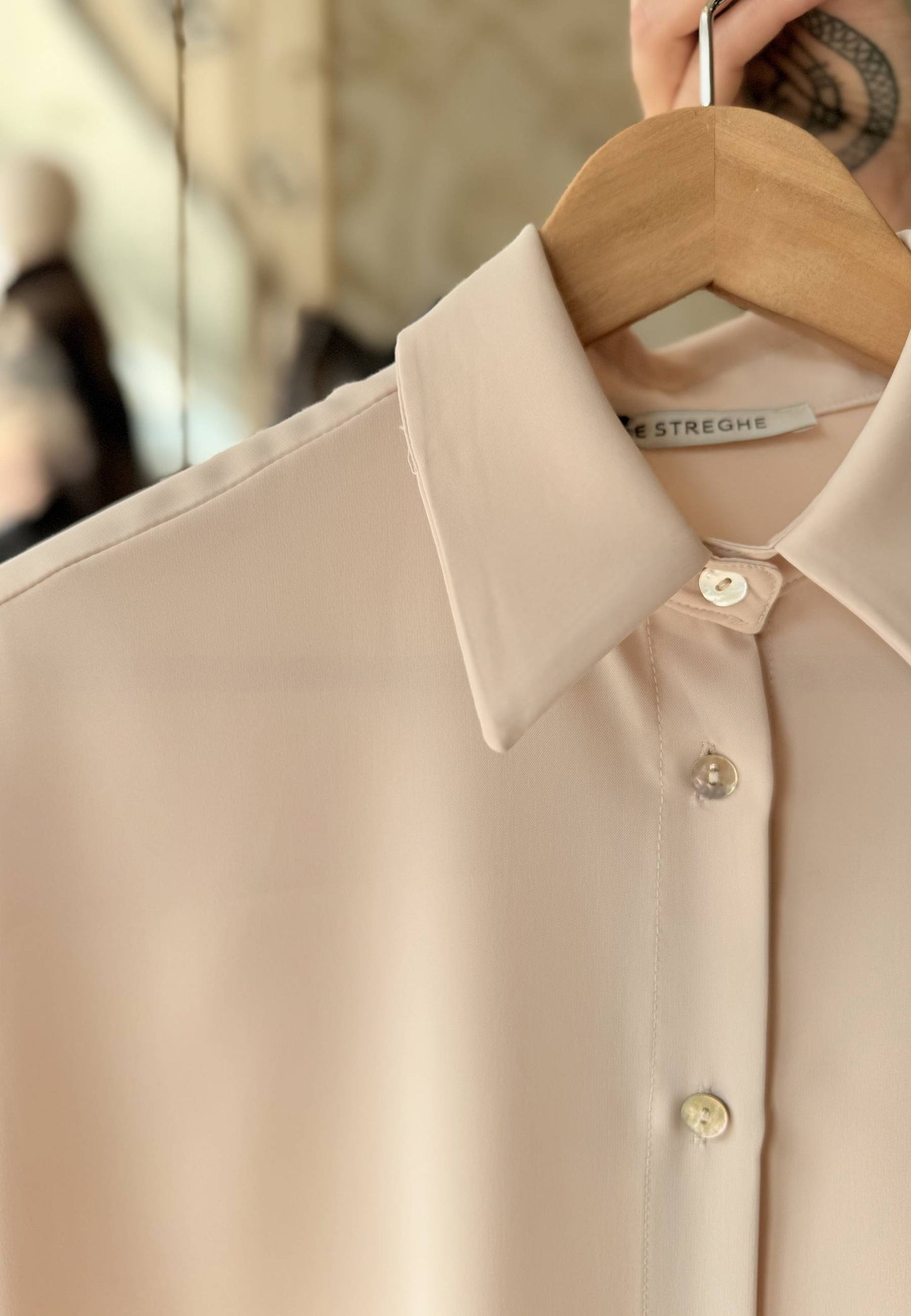 LE STREGHE - Camicia Scivolata Beige