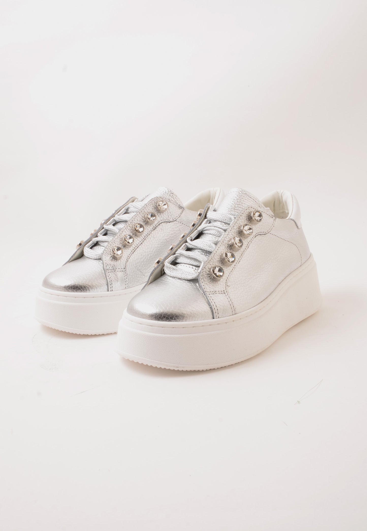 DIVINE FOLLIE - Sneakers Strass Argento