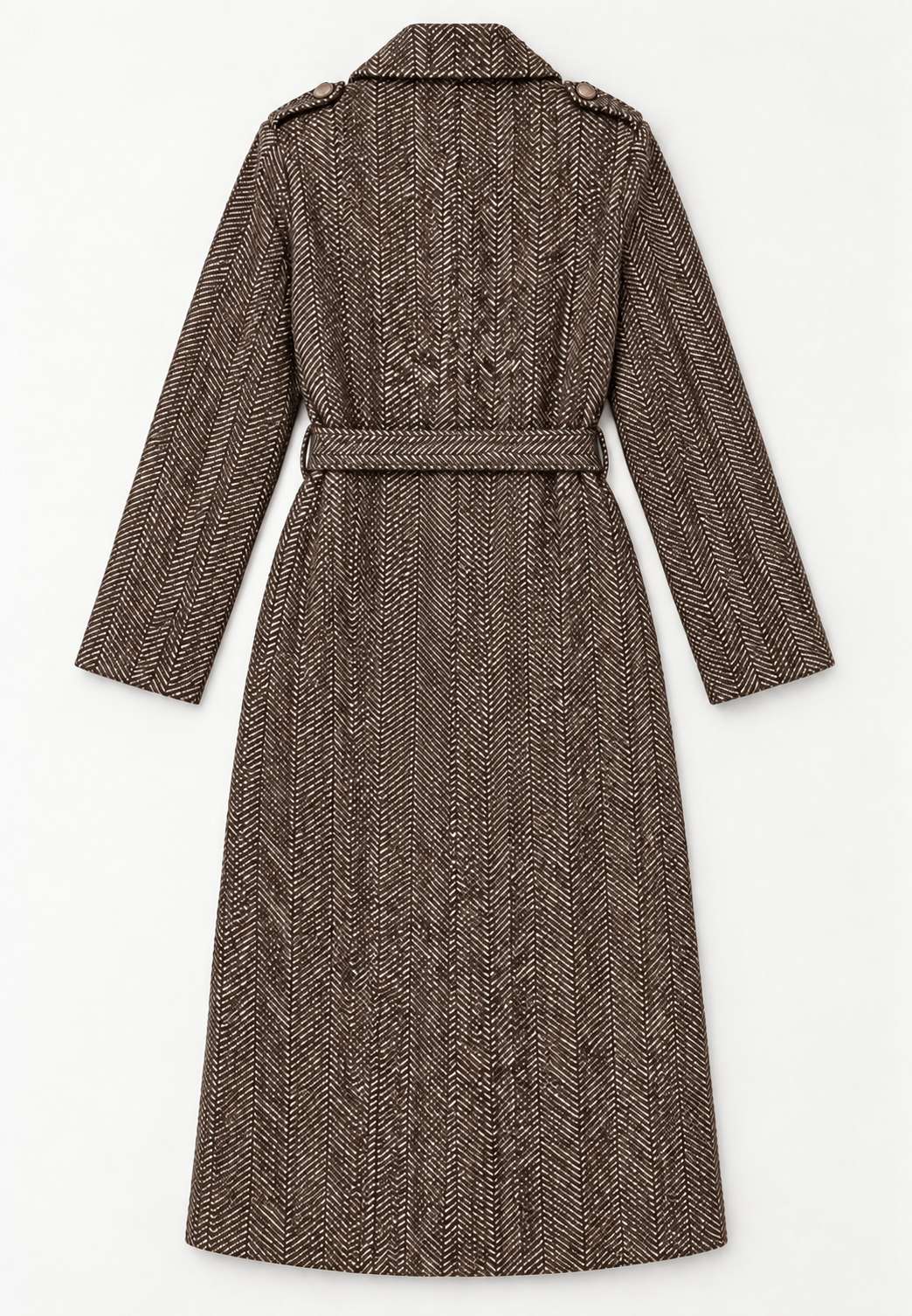 MOTEL - Cappotto Herringbone Moro