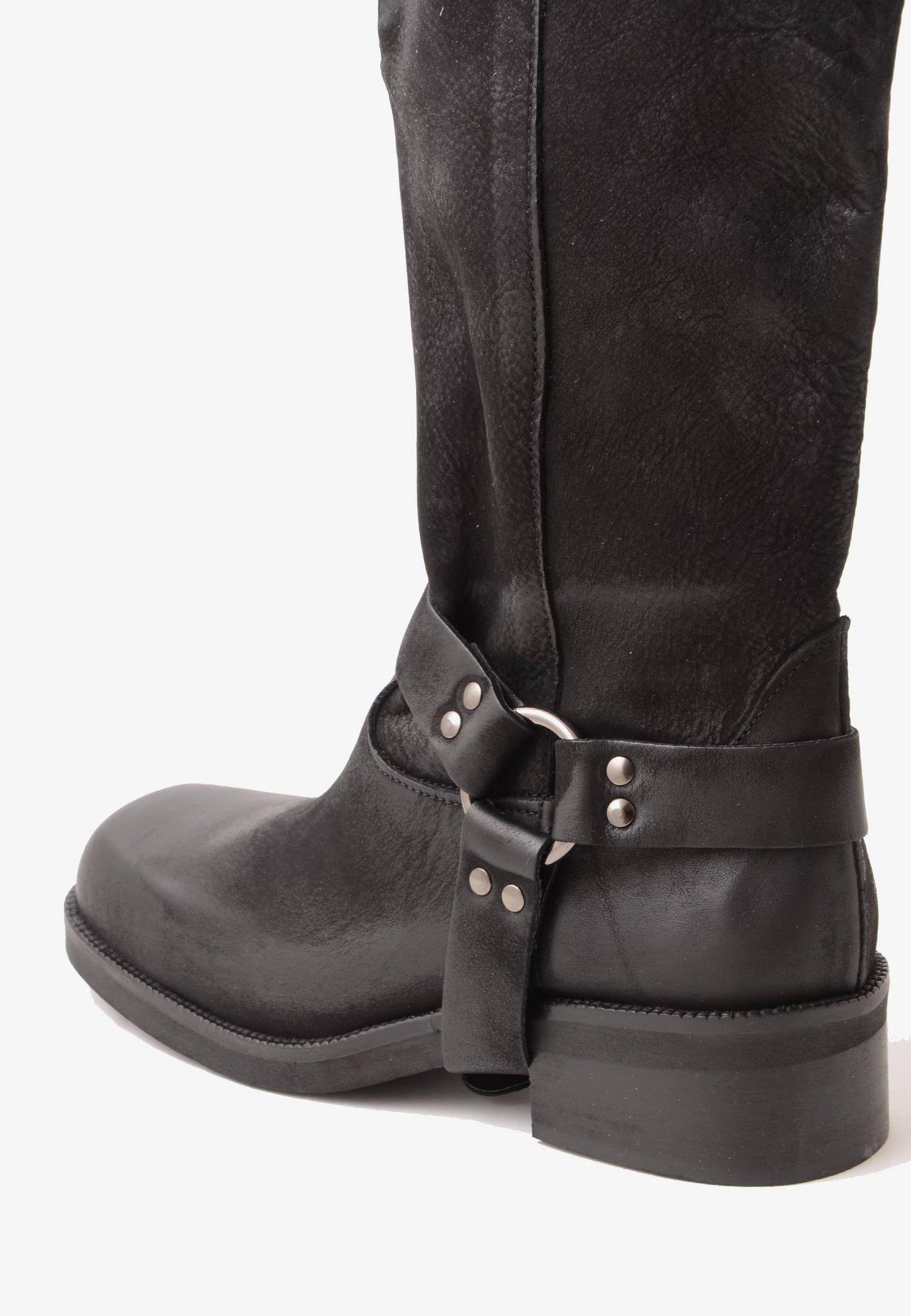 DIVINE FOLLIE - Stivale Bikers Nabuk Nero
