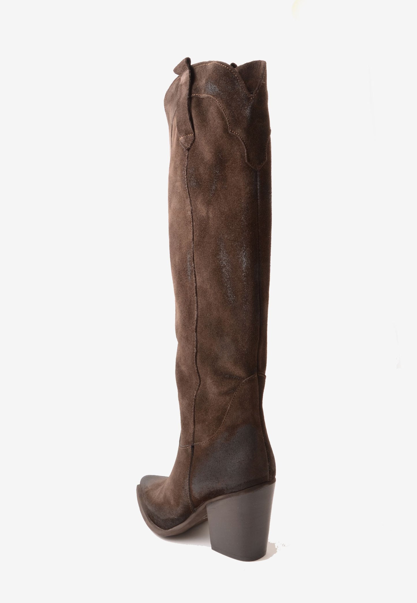 DIVINE FOLLIE - Stivale Texano Alto Crosta Moro