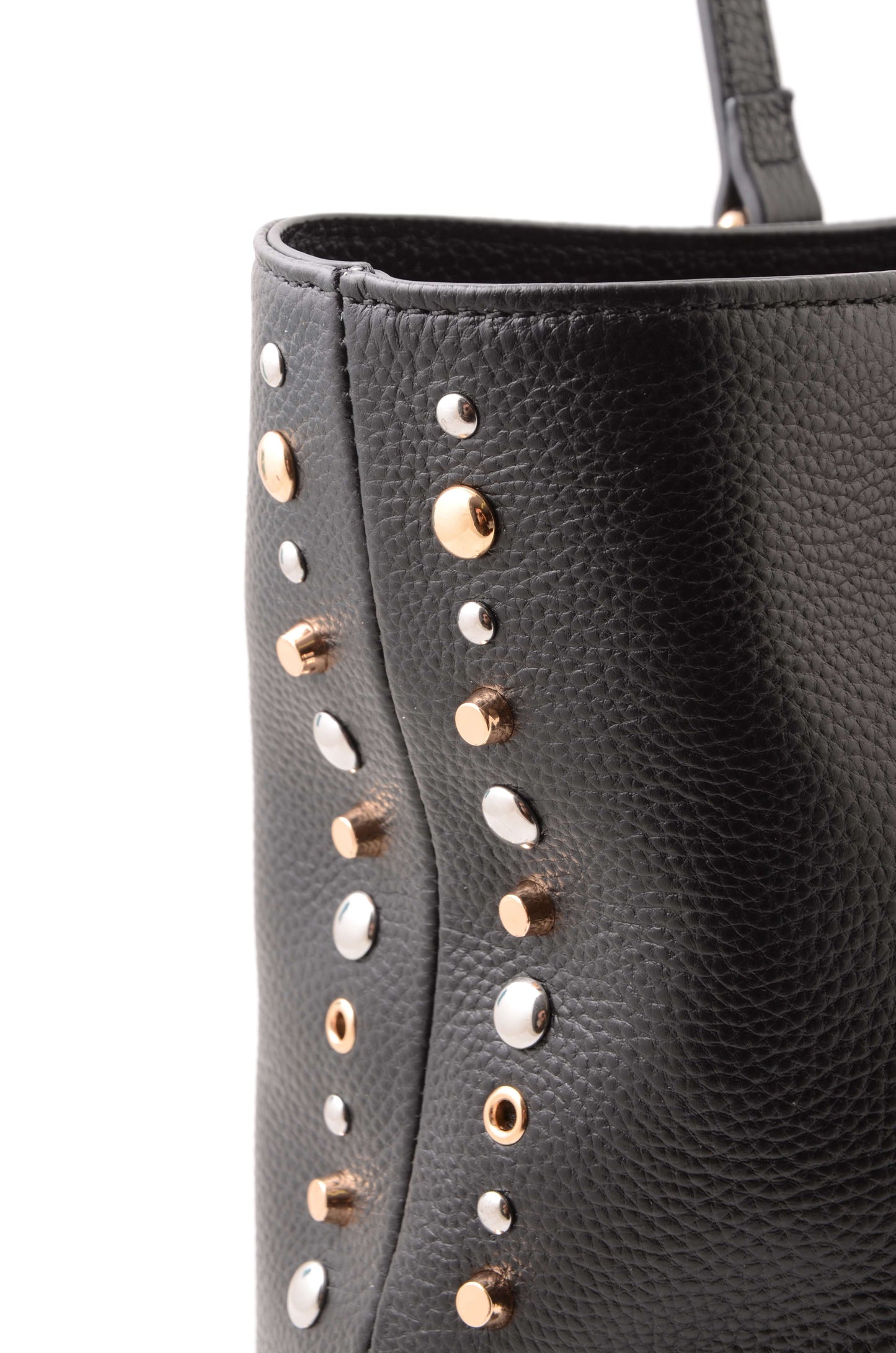 LA CARRIE - Shopping Bag Explosion Vera Pelle Nero