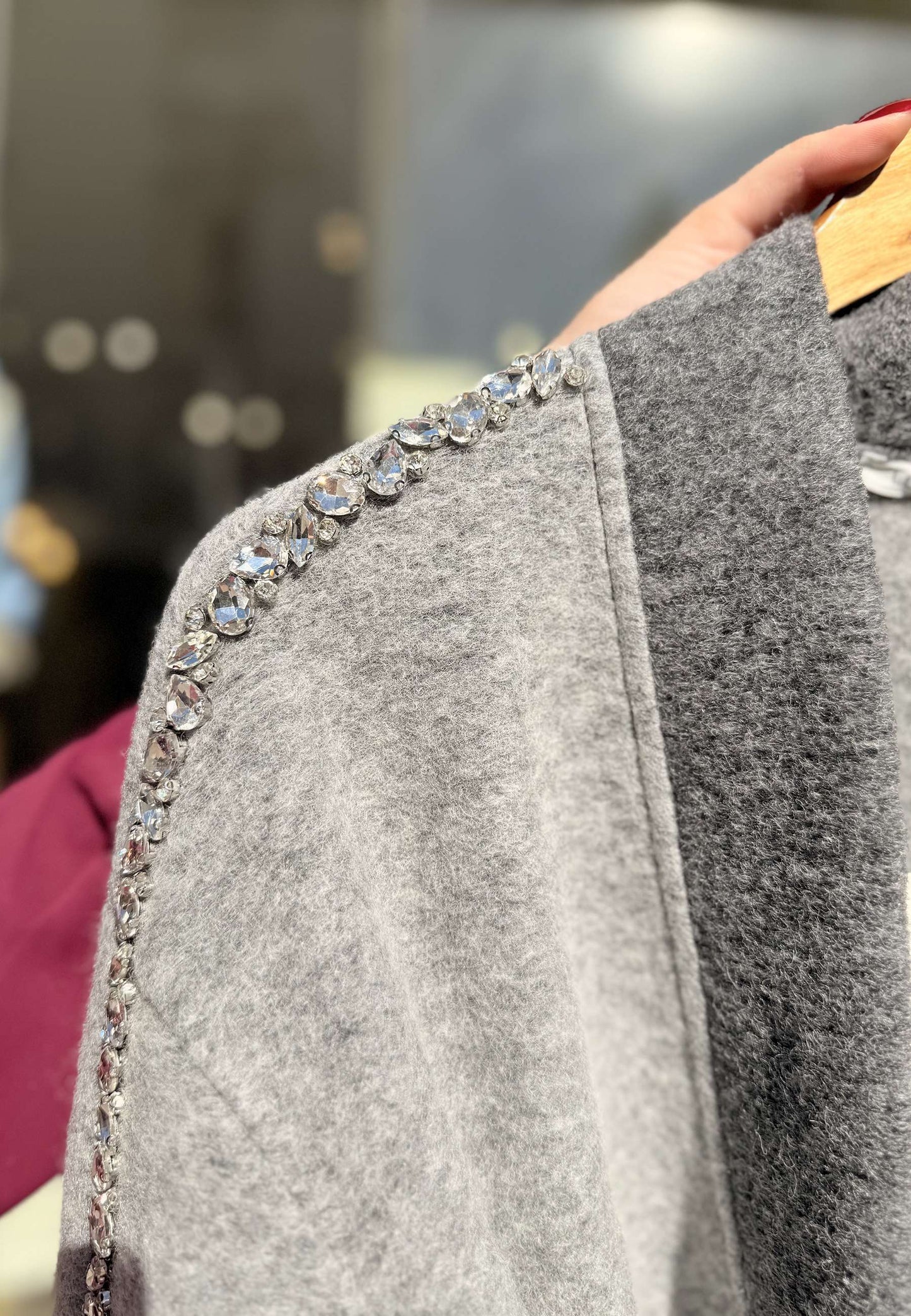 LE STREGHE - Cappotto Vestaglia Lana Cotta Grigio