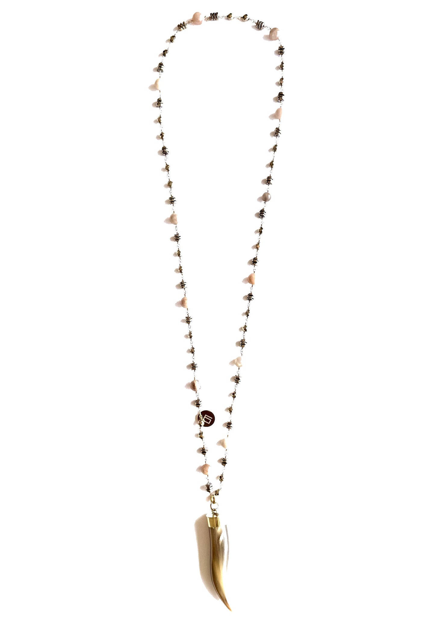 LARA11 - Collana Lunga Corno SAVAGE BROWN