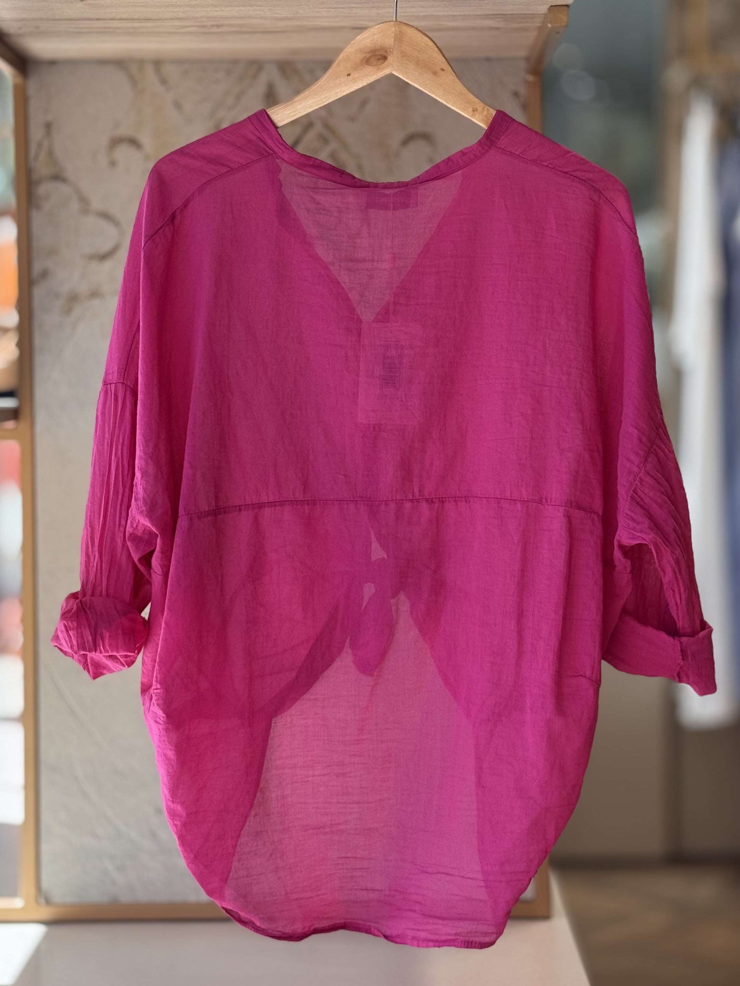 MOTEL - Camicia Mussola Magenta