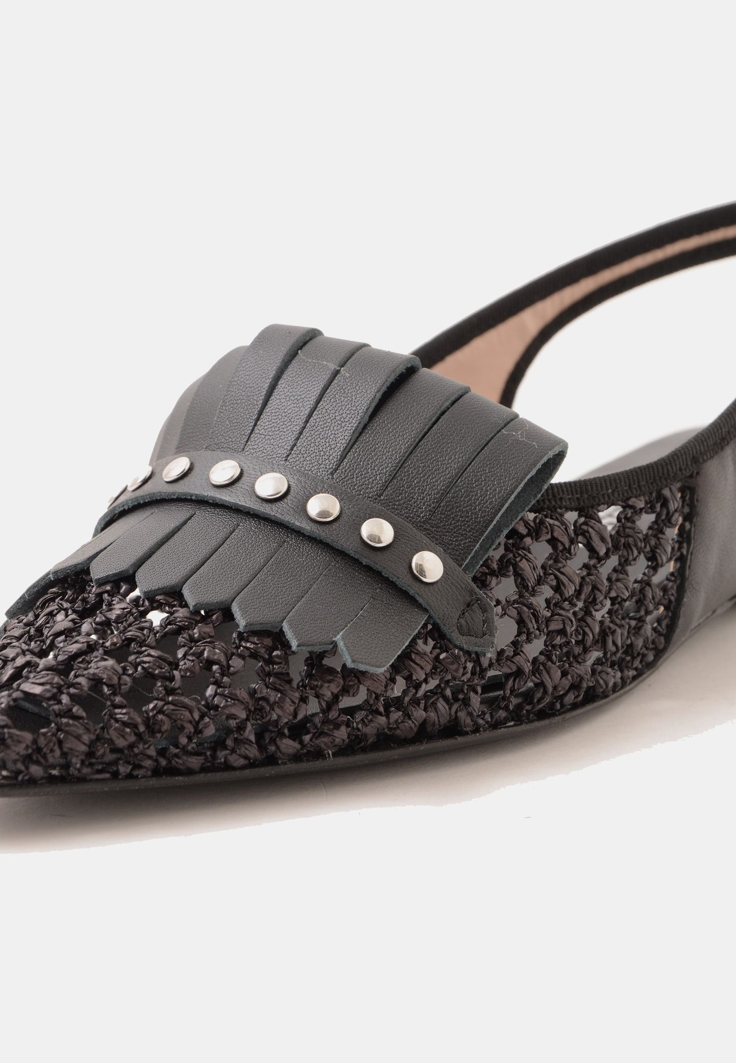 DIVINE FOLLIE - Slingback Raffia Nero