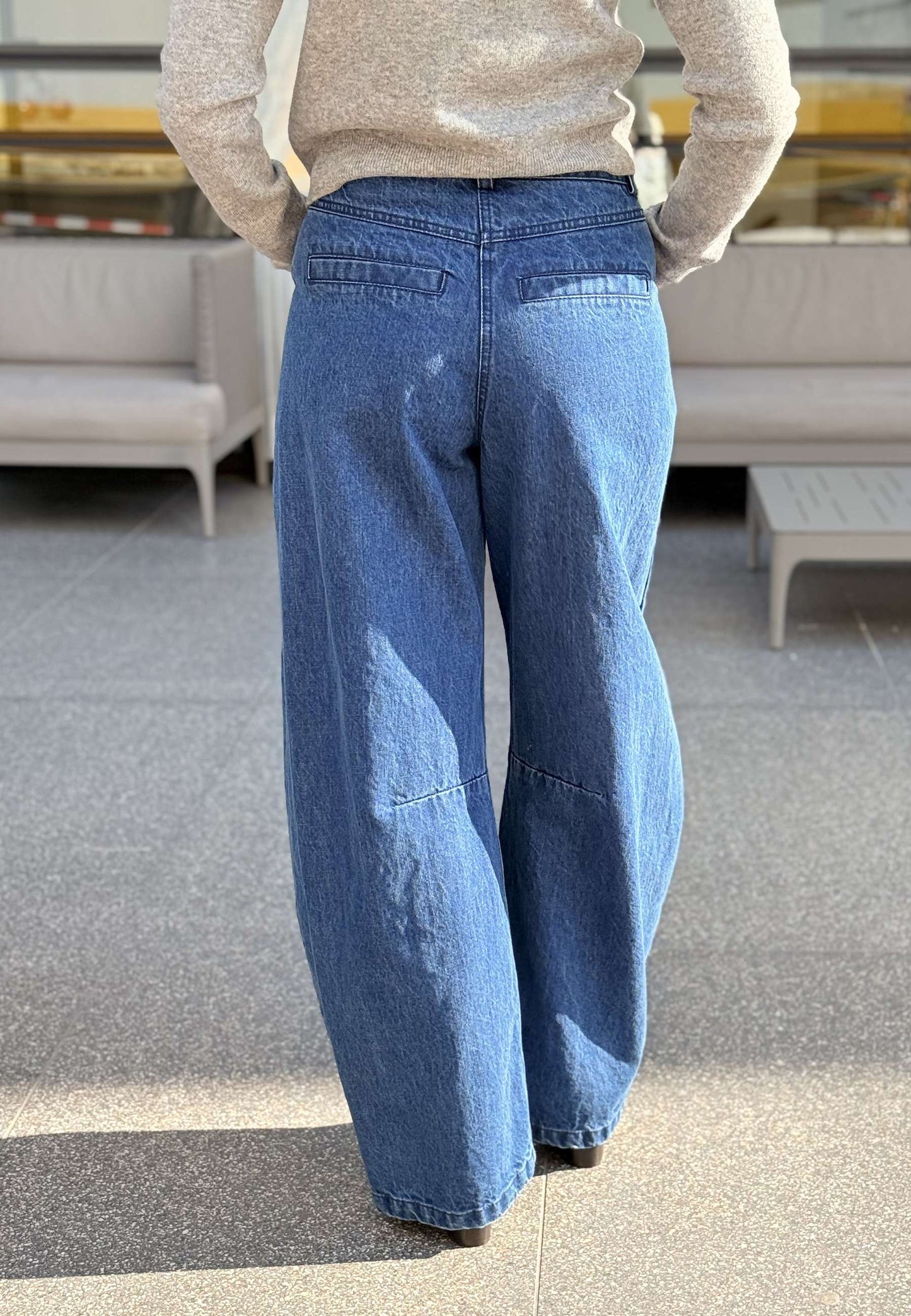 MOTEL - Jeans Barrel Blu Denim