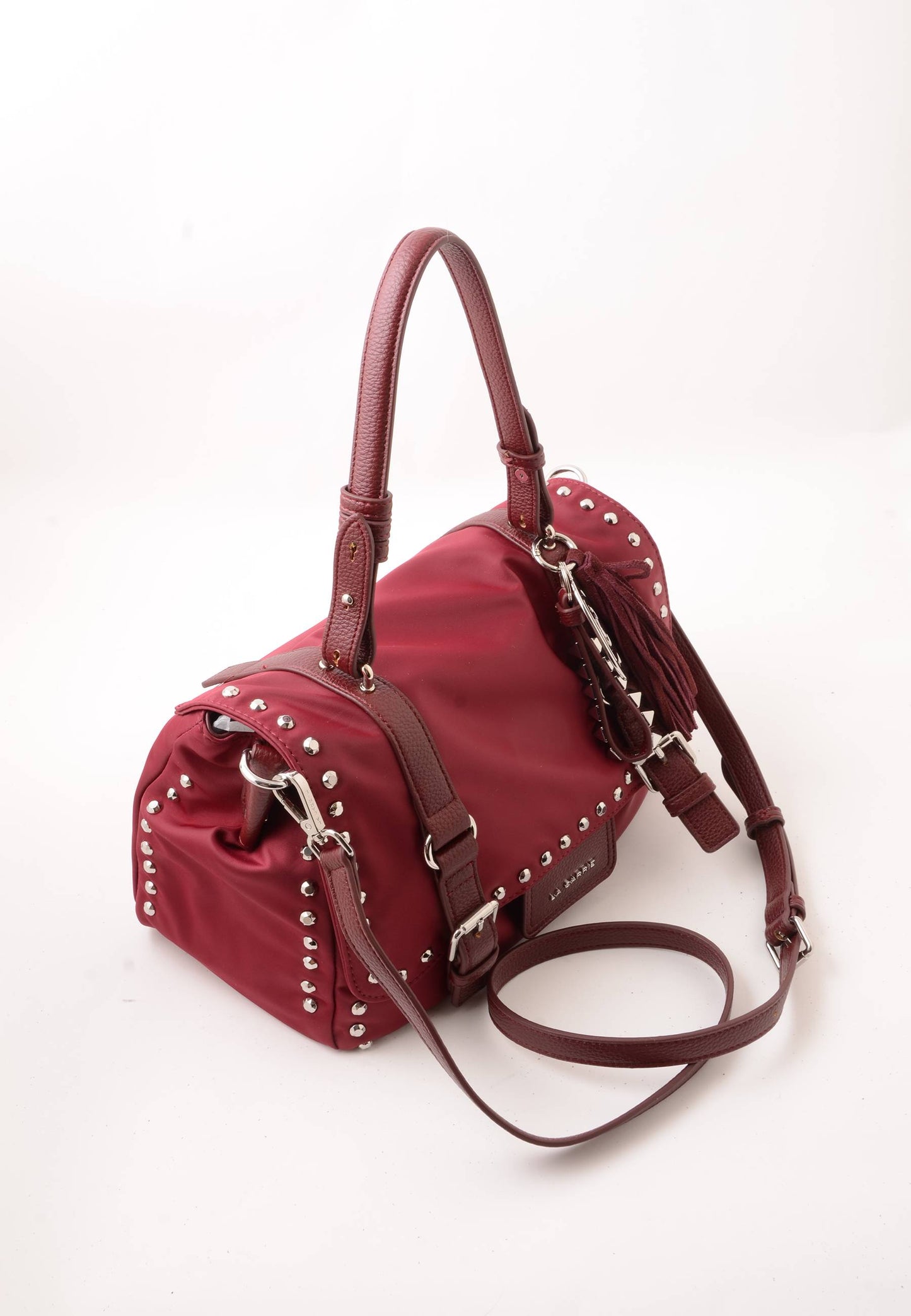 LA CARRIE - Shopping Bag Dark Nylon Borchie Cherry