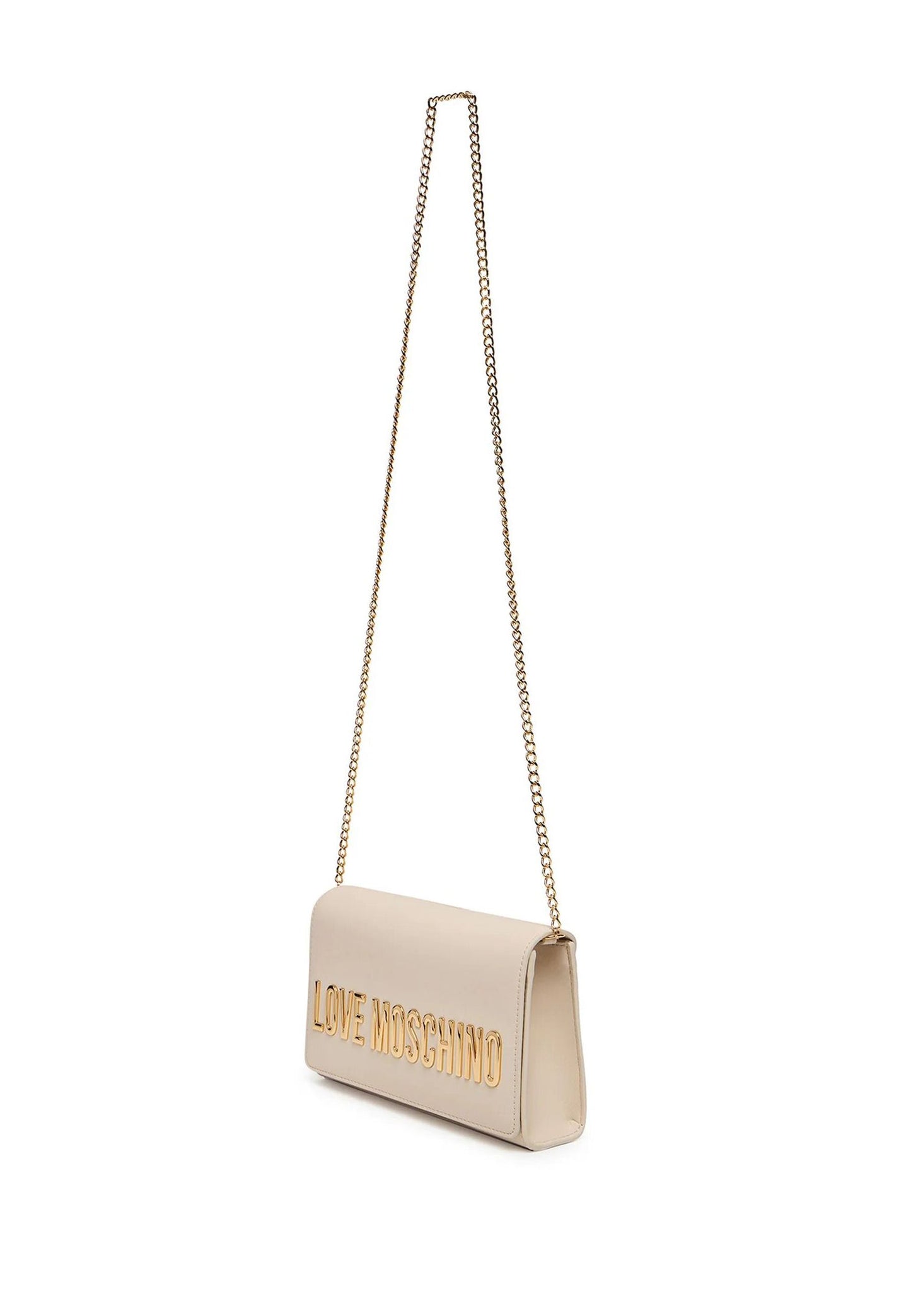 LOVE MOSCHINO - Borsetta A Tracolla Lettering Soft Touch Avorio