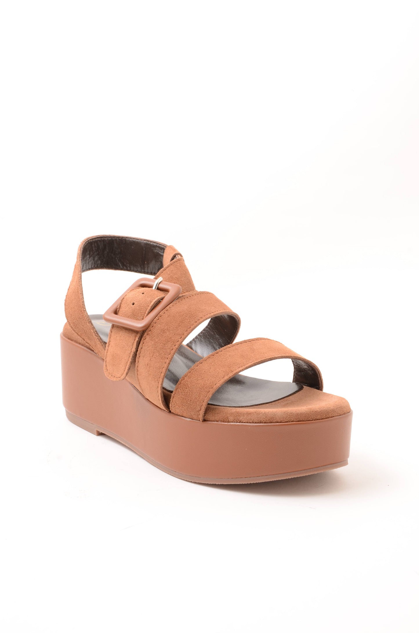 DIVINE FOLLIE - Zeppa Camoscio Con Fibbia Cuoio