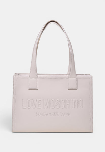 LOVE MOSCHINO - Shopping Bag Signature Avorio