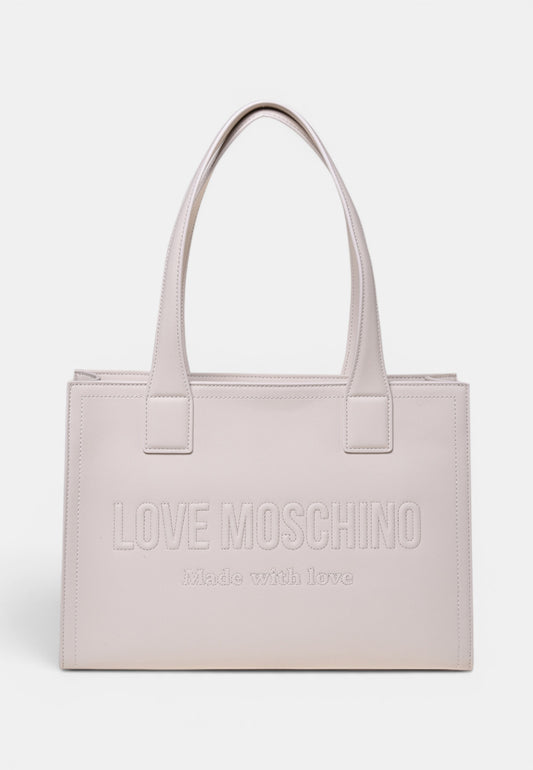 LOVE MOSCHINO - Shopping Bag Signature Avorio