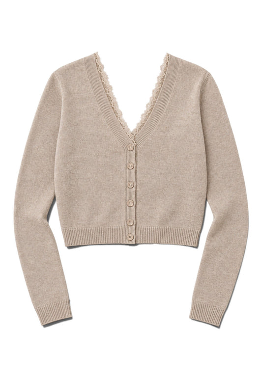 MOTEL - Cardigan Bottone Fronte e Retro Casha