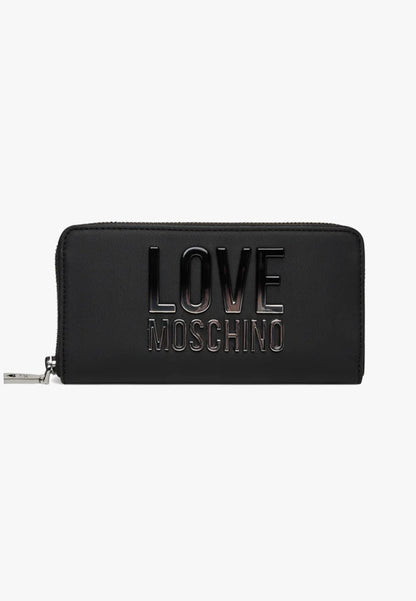 LOVE MOSCHINO - Portafoglio Zip Around Nuance Nero