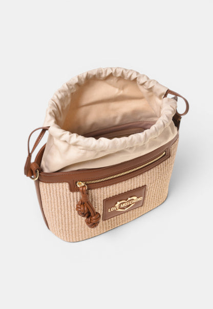 LOVE MOSCHINO - Secchiello In Raffia Cuoio