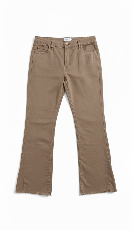 PLEASE - Jeans Trombetta Sfrangiato Taupe