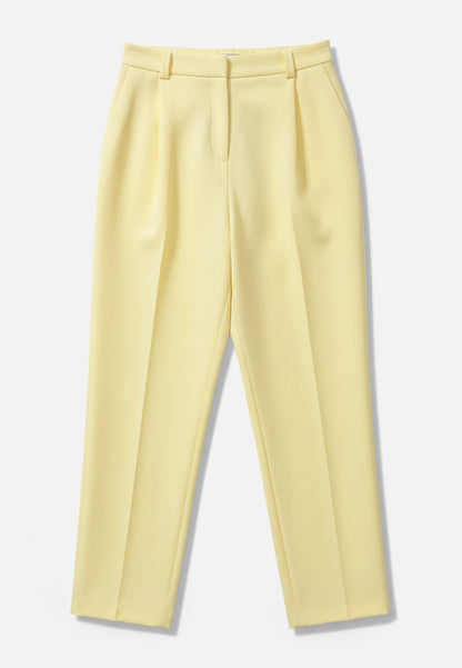 MARYLEY - Pantalone Barrel Fluido Giallo Chiaro