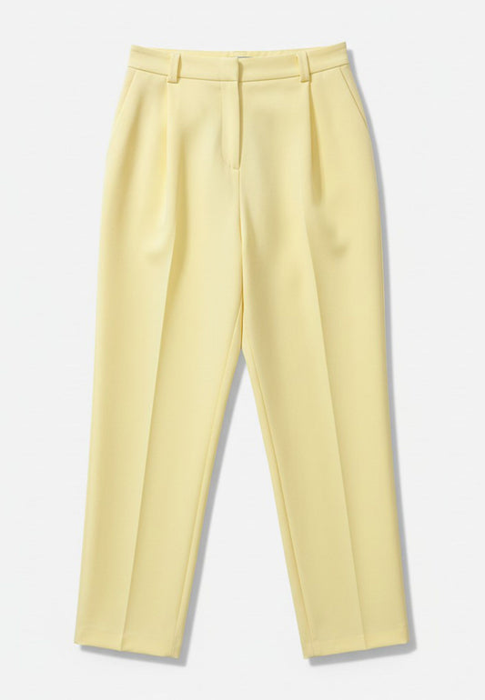 MARYLEY - Pantalone Barrel Fluido Giallo Chiaro