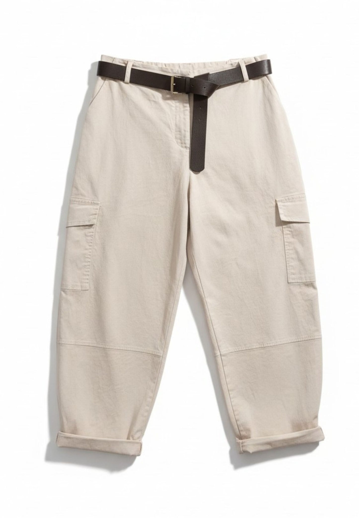 SUSI STAR CURVY - Pantalone Cargo Avorio