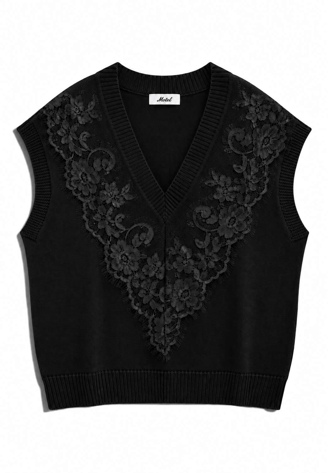 MOTEL - Gilet In Pizzo Nero