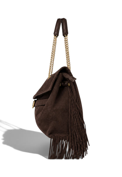 NUNZIA - Borsa Boho Chic Cioccolato
