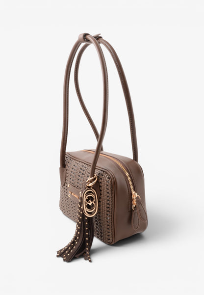 LA CARRIE - Borsa A Spalla Intrecciata Marrone