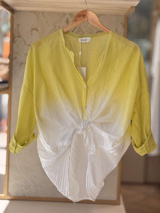 MOTEL - Camicia Dègradè Panna/Lime