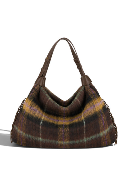 LA CARRIE - Borsa Shopper Kerala Tartan Marrone