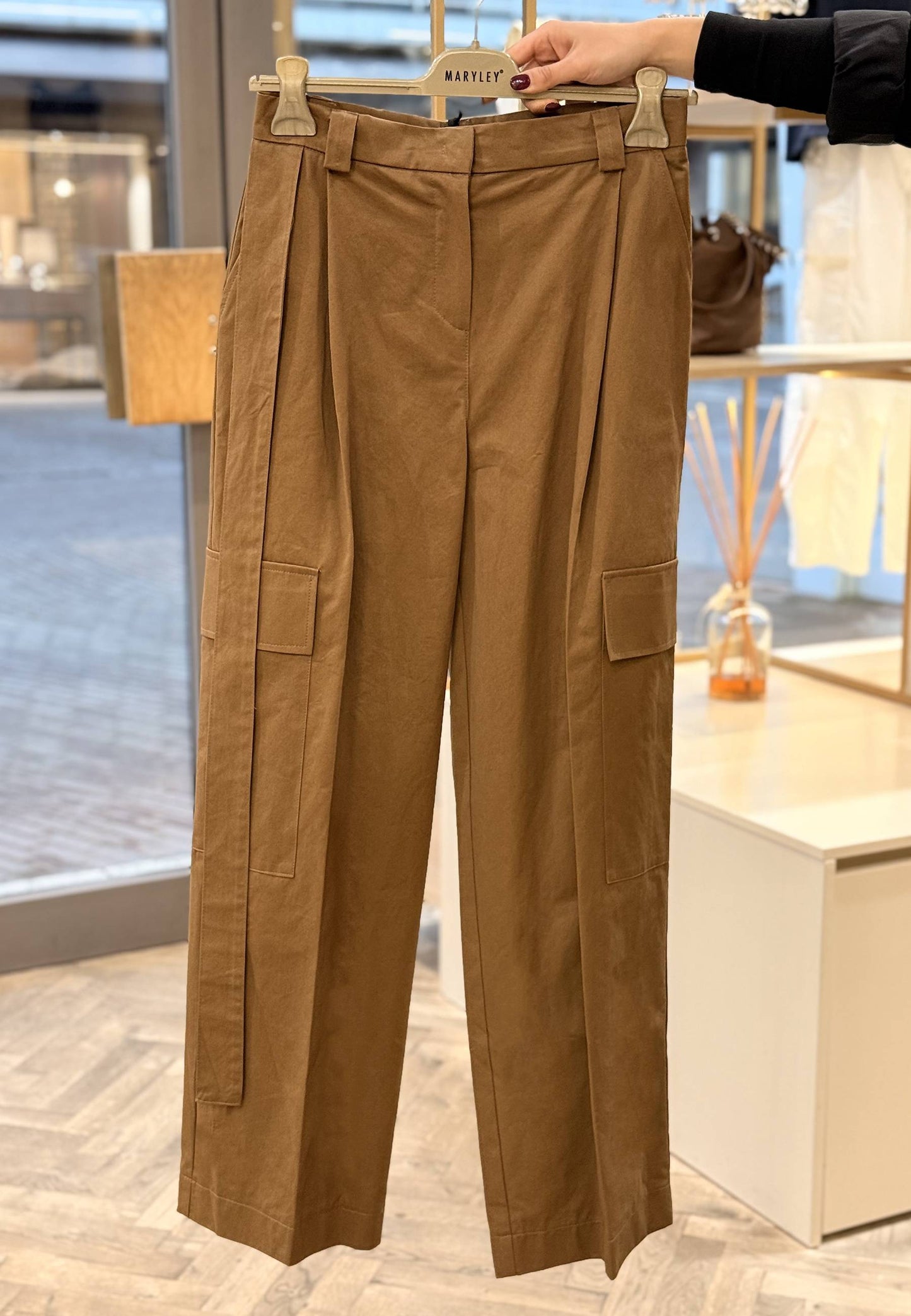 MARYLEY - Pantalone Cargo Tabacco