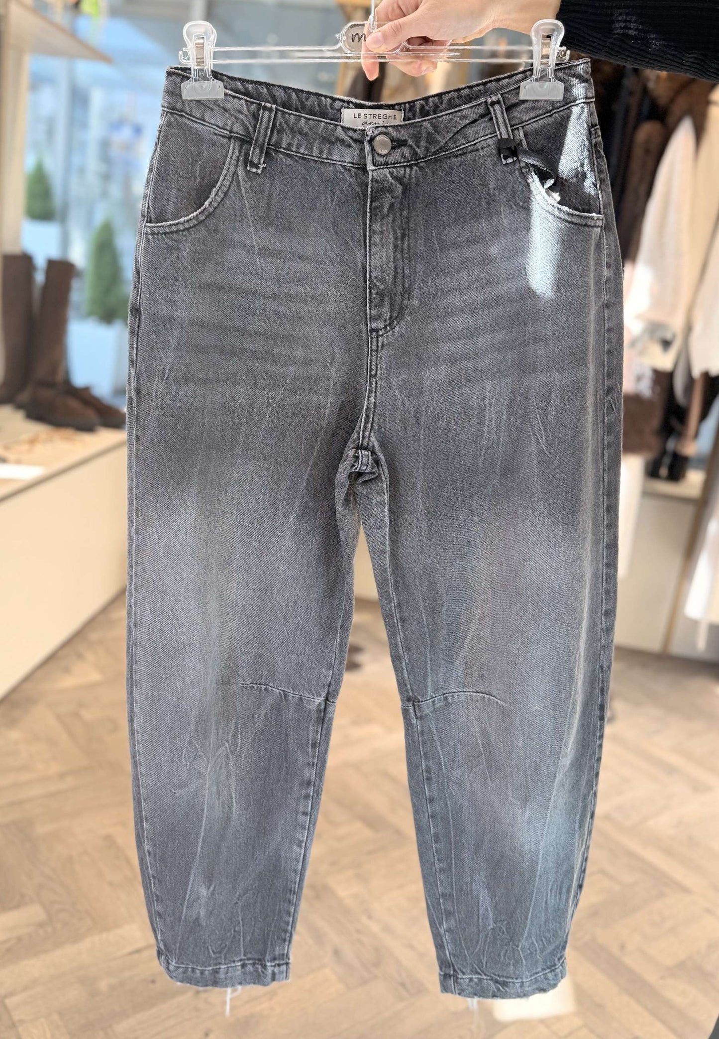 LE STREGHE - Jeans Barrel Grigio Scuro