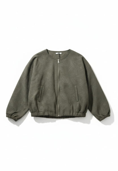 SUSY STAR CURVY - Bomber Ricamato Verde Militare