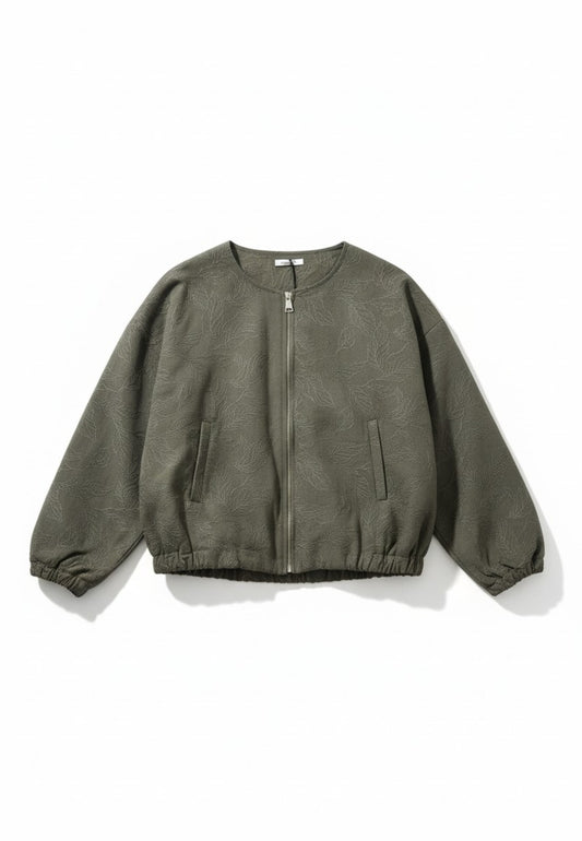 SUSY STAR CURVY - Bomber Ricamato Verde Militare