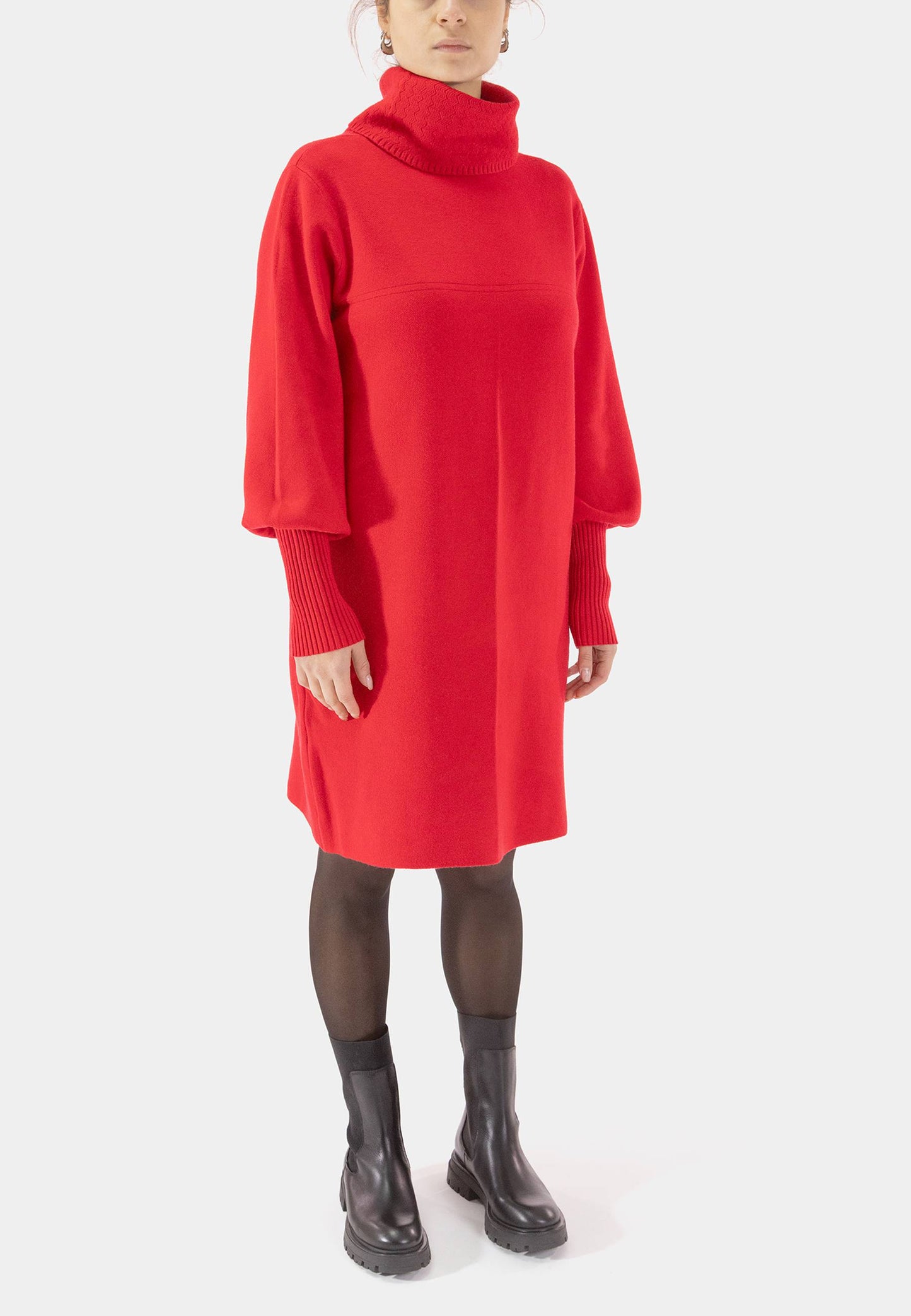 NUNZIA - Abito In Maglia Rosso