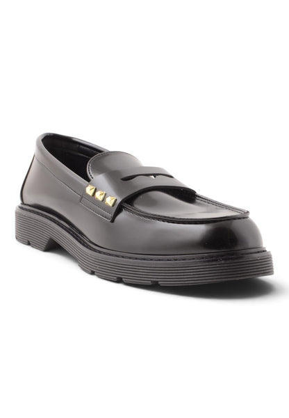 DIVINE FOLLIE - Mocassino Chunky In Pelle Nera