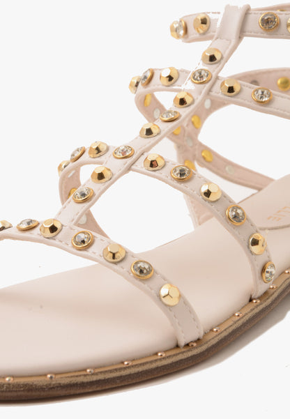DIVINE FOLLIE - Sandalo Borchie Off White