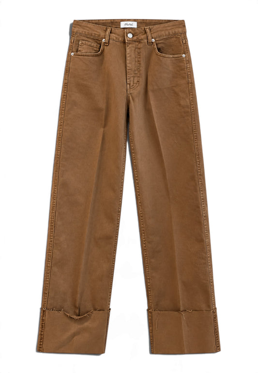 MOTEL - Jeans Bull Denim Gamba Larga Biscotto