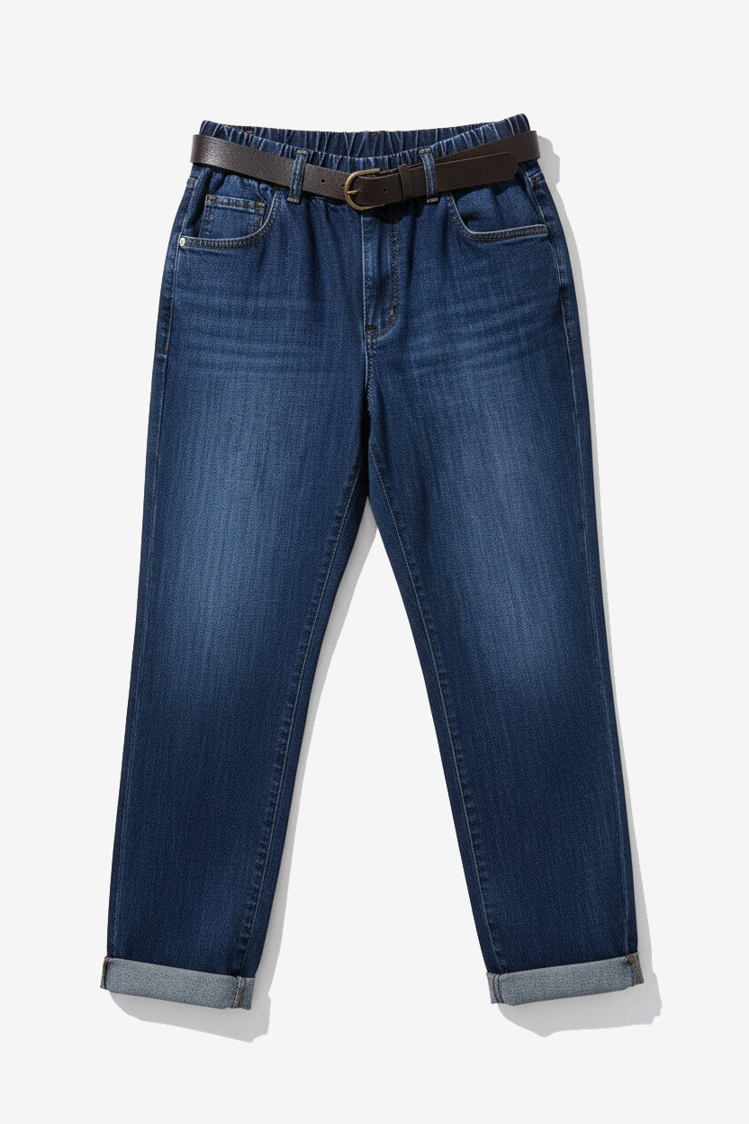 LE STREGHE - Jeans Con Elastico Blu Denim