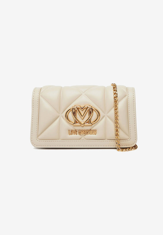 LOVE MOSCHINO - Portafoglio A Tracolla Embossed Avorio
