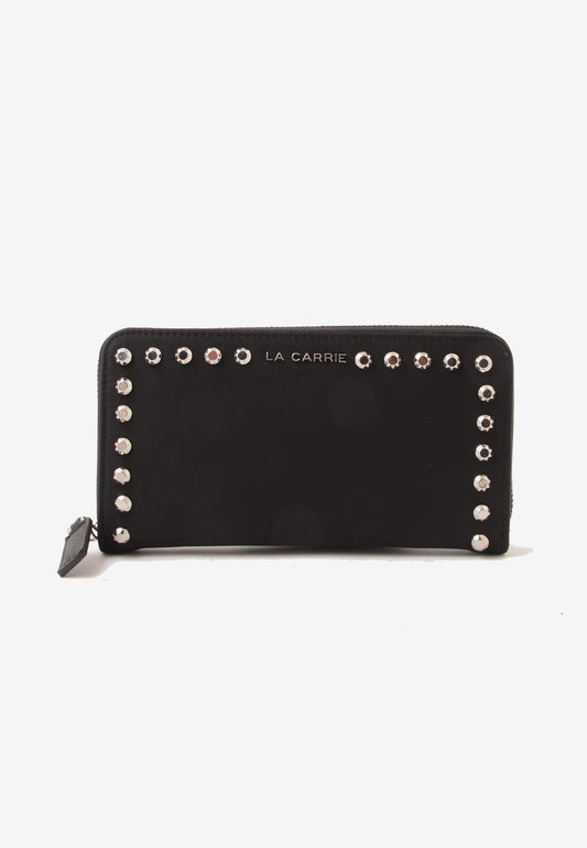 LA CARRIE - Portafoglio Zip Around Dark Nylon Nero