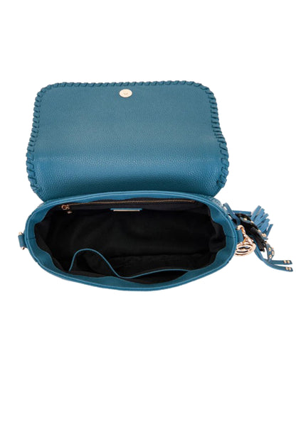LA CARRIE - Borsa A Spalla In Raffia Azzurro