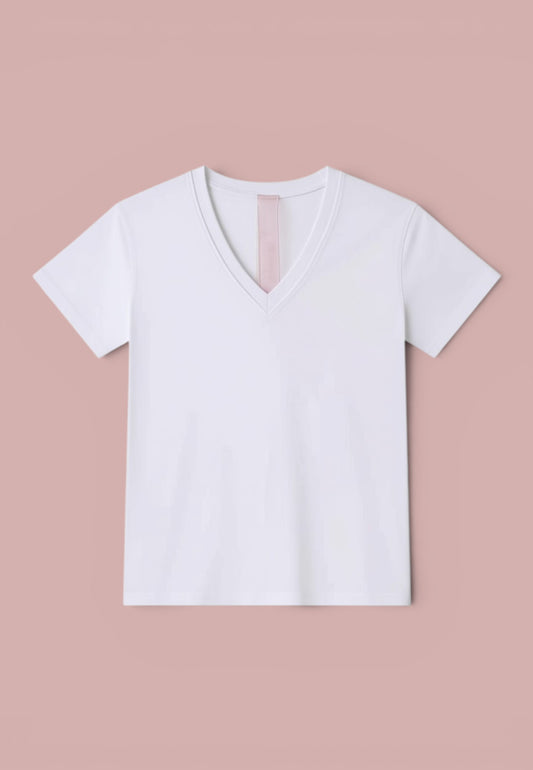 MINERVA - T-shirt Scollo V Bianco