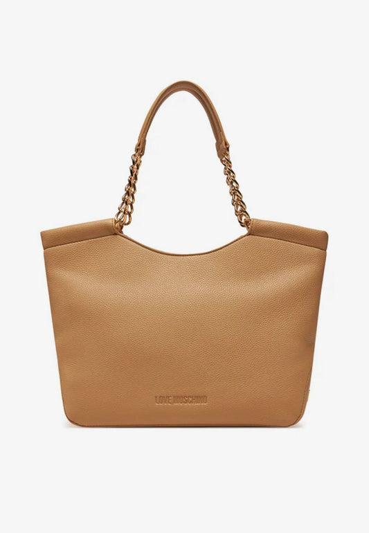 LOVE MOSCHINO - Shopping Bag Lettering Sabbia