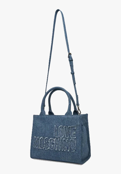 LOVE MOSCHINO - Borsa A Mano Jeans Blu Scuro