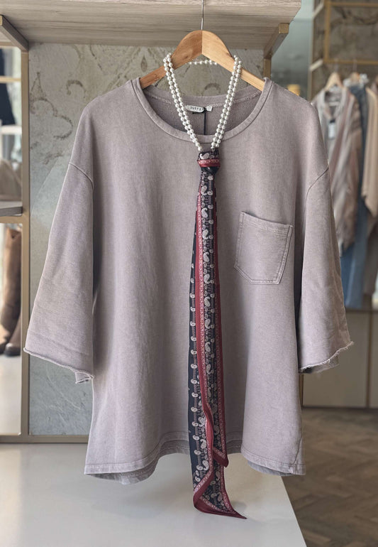 SUSY STAR CURVY - Felpa Taschino + Collana Fango