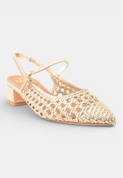 GOLD&GOLD - Slingback Con Tacco Traforata Oro