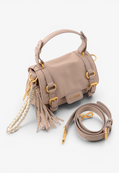 LA CARRIE - Borsa Satchel Dark Nylon Taupe
