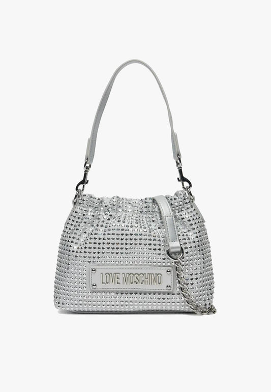LOVE MOSCHINO - Borsetta Sparkling Silver